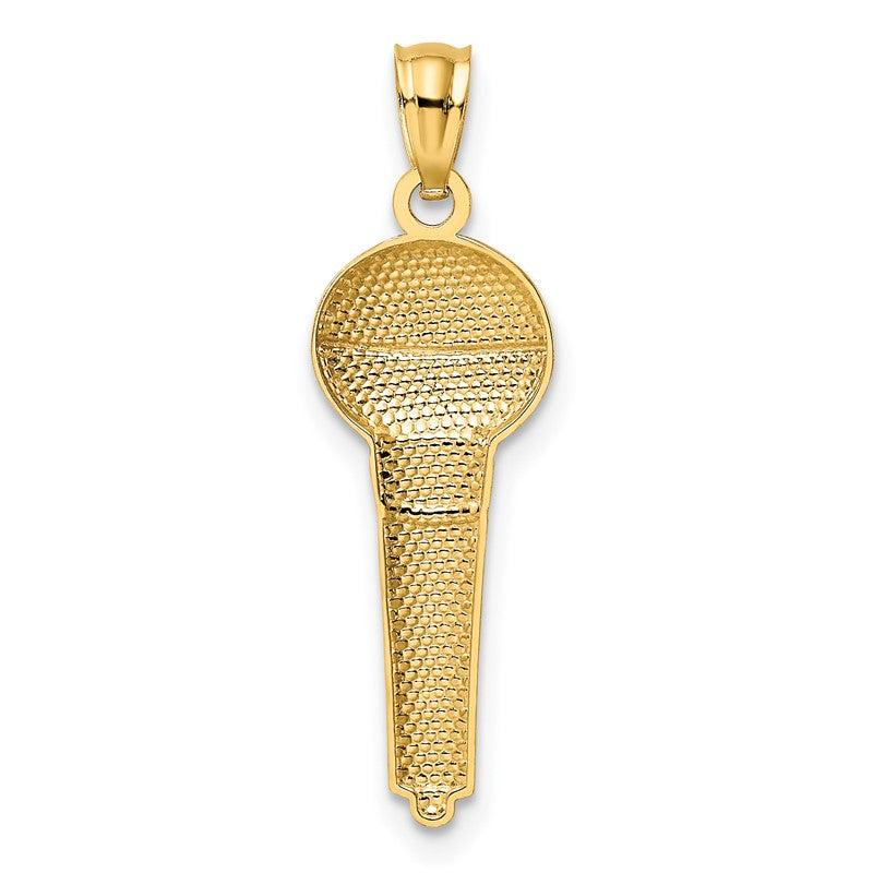 14k and White Rhodium Microphone Pendant YC999
