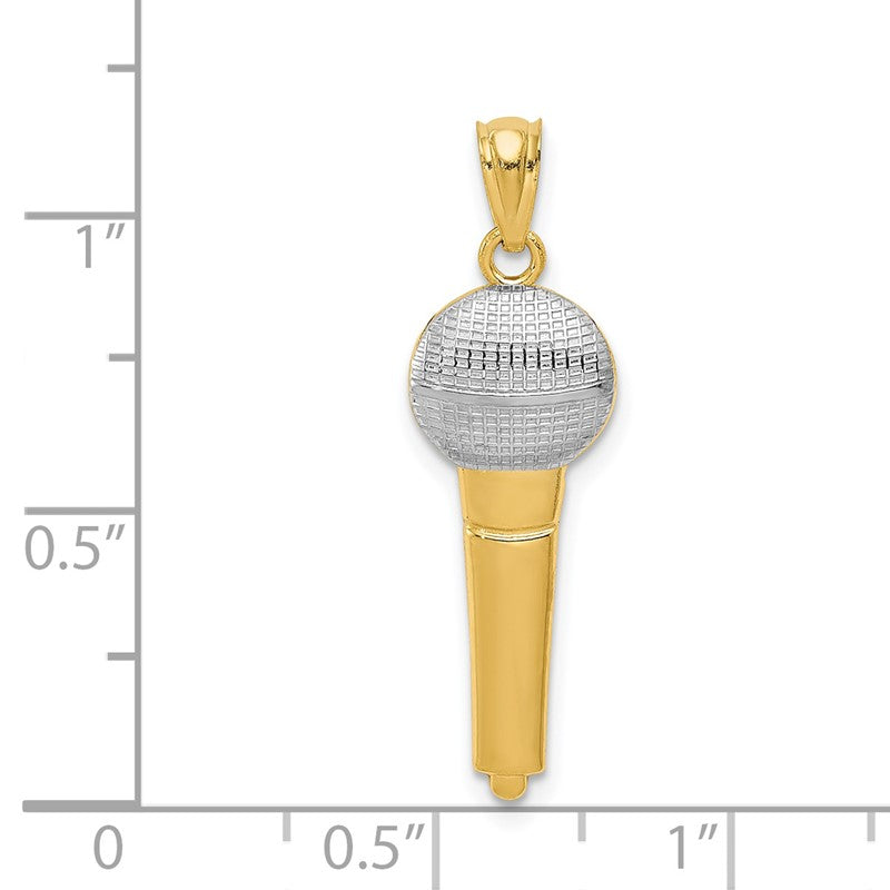 14k and White Rhodium Microphone Pendant YC999