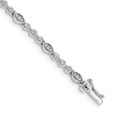 14k White Gold Complete 1/2 carat Diamond Fancy Link 7 inch Bracelet BM4621
