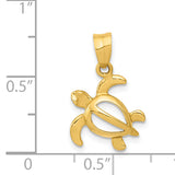 14k Small Open Turtle Pendant K3306