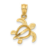14k Small Open Turtle Pendant K3306