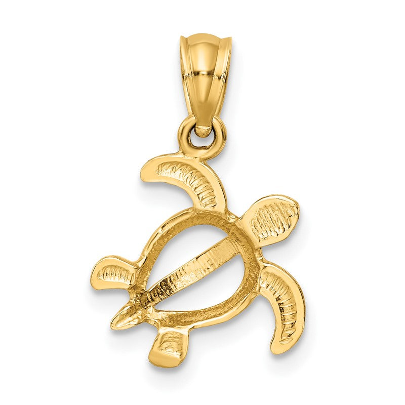 14k Small Open Turtle Pendant K3306