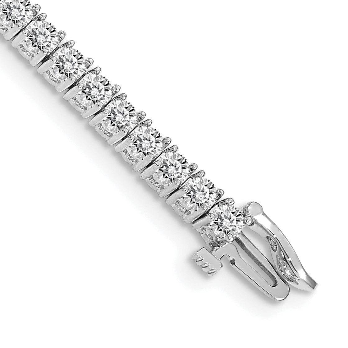 14k White Gold Complete 4.92 carat Round AA Diamond 4-prong 7 inch Tennis Bracelet X603WAA