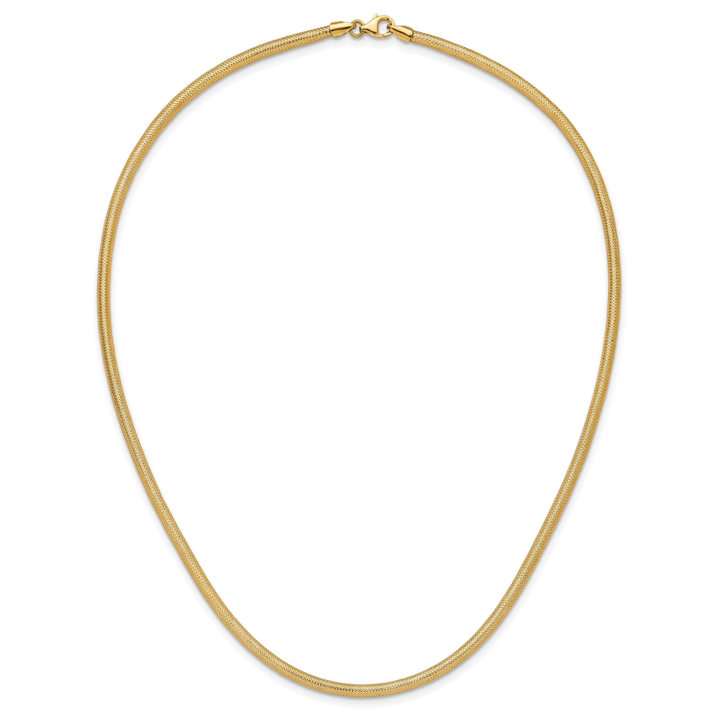 14K 4mm Woven Stretch Mesh 17.5 inch Necklace SF2741