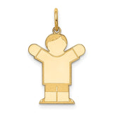 14k The Kids Small Boy with Haircut Engravable Love Charm XK1114Y