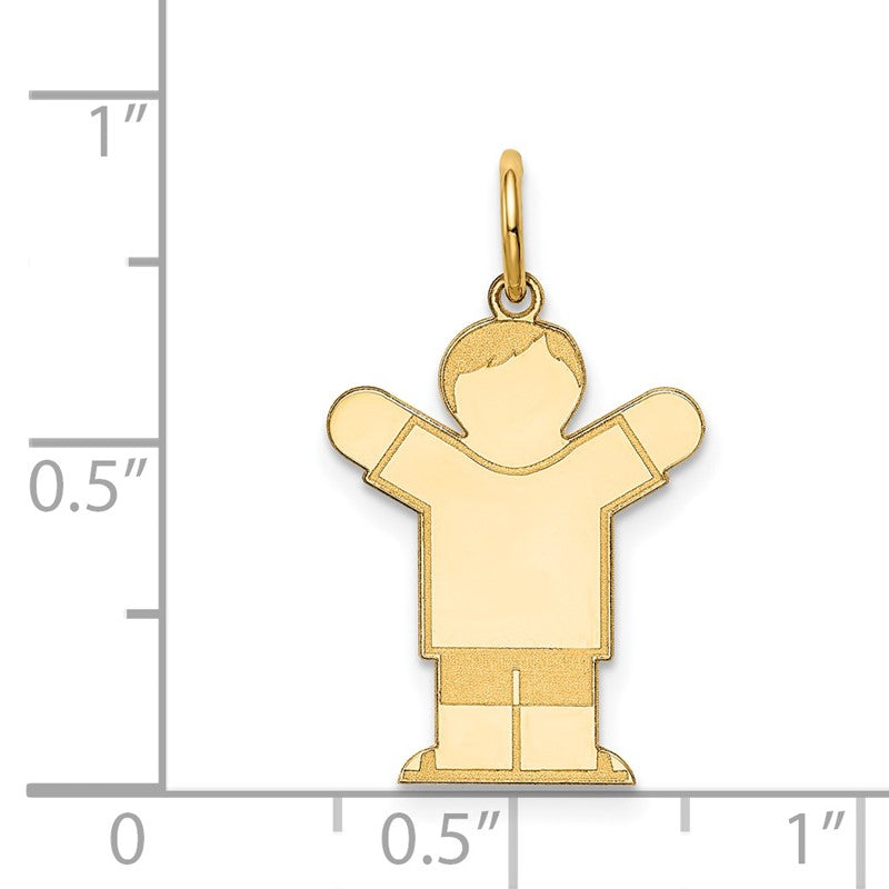14k The Kids Small Boy with Haircut Engravable Love Charm XK1114Y