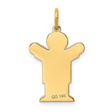 14k The Kids Small Boy with Haircut Engravable Love Charm XK1114Y