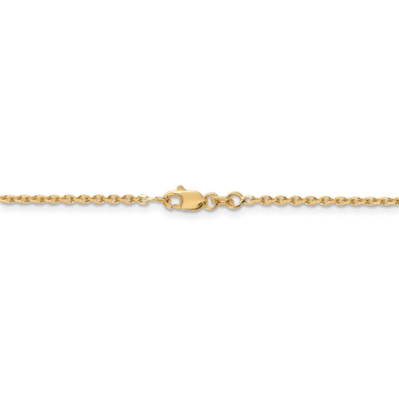 14K 26 inch 1.65mm Solid Diamond-cut Cable with Lobster Clasp Chain PEN141