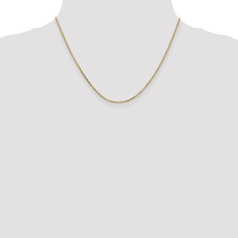 14K 26 inch 1.65mm Solid Diamond-cut Cable with Lobster Clasp Chain PEN141
