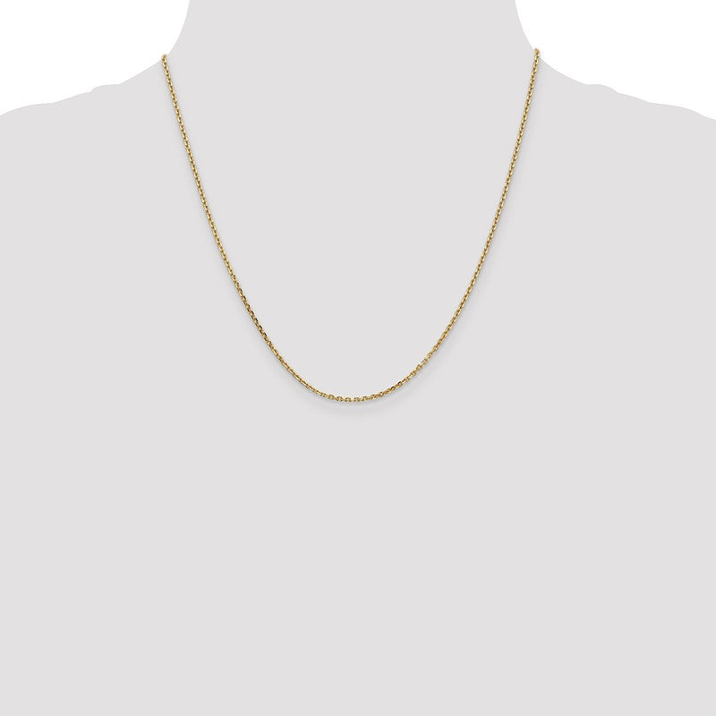 14K 26 inch 1.65mm Solid Diamond-cut Cable with Lobster Clasp Chain PEN141