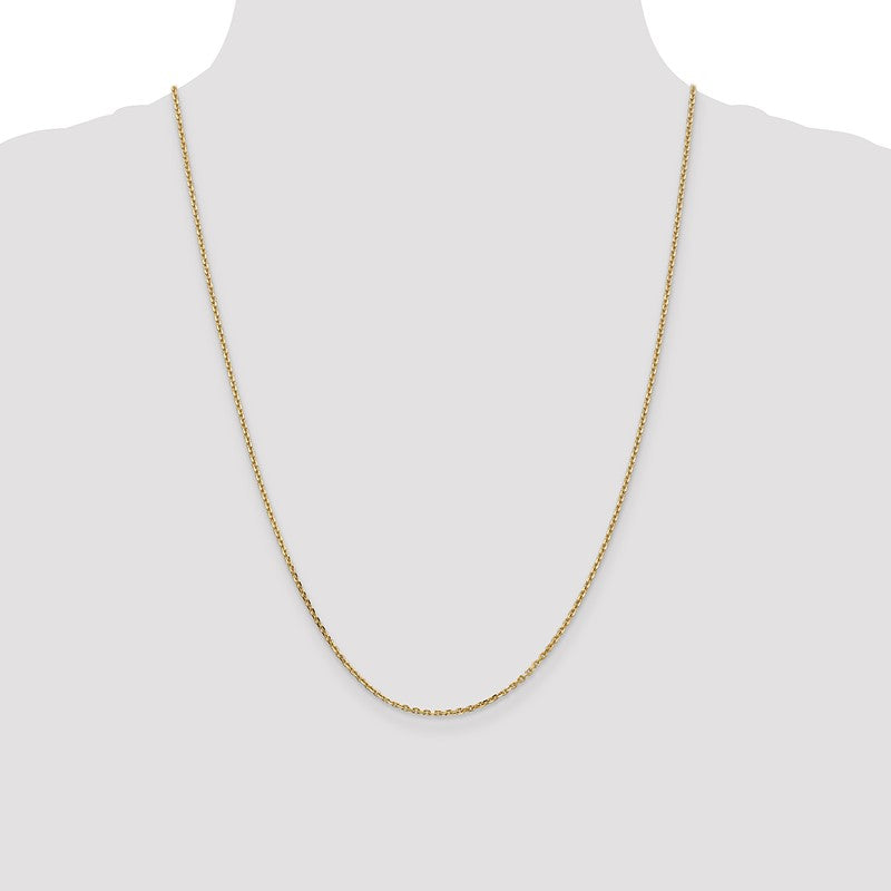 14K 26 inch 1.65mm Solid Diamond-cut Cable with Lobster Clasp Chain PEN141