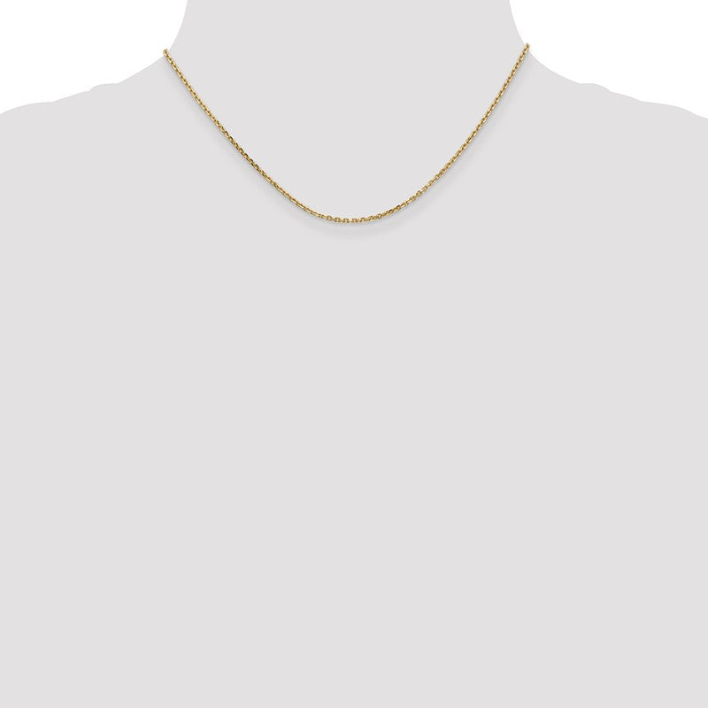 14K 26 inch 1.65mm Solid Diamond-cut Cable with Lobster Clasp Chain PEN141