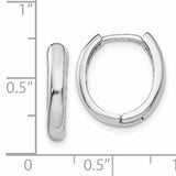 14k White Gold Hinged Hoop Earrings TH266