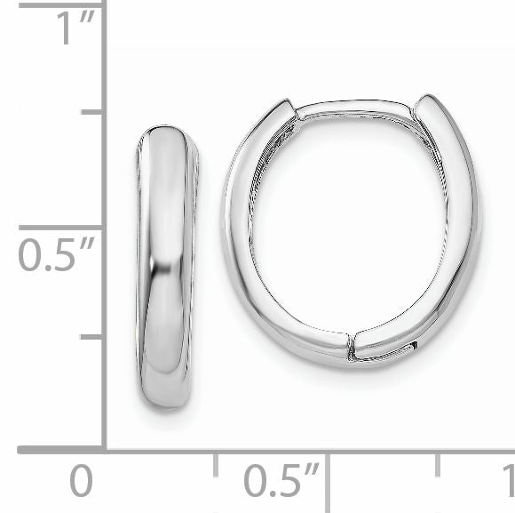 14k White Gold Hinged Hoop Earrings TH266