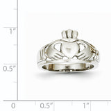 14k White Gold Ladies Claddagh Ring D1856