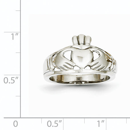 14k White Gold Ladies Claddagh Ring D1856
