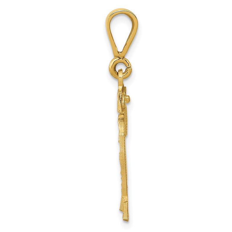 14k Medium Diamond-cut Number 22 Charm MN22