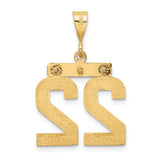 14k Medium Diamond-cut Number 22 Charm MN22