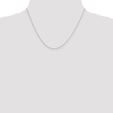 14K White Gold 14 inch .6mm Diamond-cut Round Open Link Cable with Spring Ring Clasp Chain PEN145