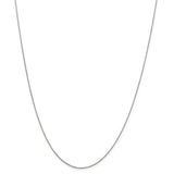 14K White Gold 14 inch .6mm Diamond-cut Round Open Link Cable with Spring Ring Clasp Chain PEN145