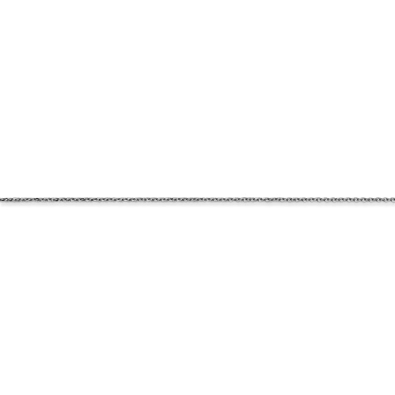 14K White Gold 14 inch .6mm Diamond-cut Round Open Link Cable with Spring Ring Clasp Chain PEN145
