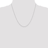 14K White Gold 14 inch .6mm Diamond-cut Round Open Link Cable with Spring Ring Clasp Chain PEN145