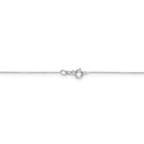 14K White Gold 14 inch .6mm Diamond-cut Round Open Link Cable with Spring Ring Clasp Chain PEN145