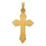 14k Brushed and Polished Fleur de Lis Cross Pendant XR1472
