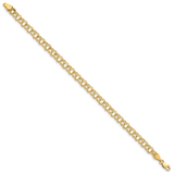 14k 5mm Solid Double Link 7 inch Charm Bracelet DO502