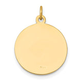 14k Polished and Satin Solid St John the Baptist Medal Round Pendant XR407