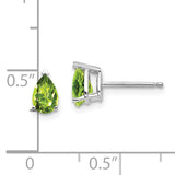 14k White Gold 6x4mm Pear Peridot Post Earrings XE79WPE