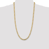 14K 26 inch 5.5mm Concave Open Figaro with Lobster Clasp Chain LFG140