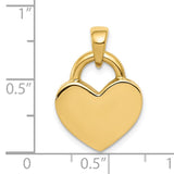 14k and White Rhodium Hollow Polished 3-D Reversible Heart Charm M2364