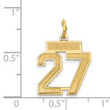 14k Small Satin Number 27 Charm LSS27