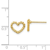 14k Polished Open Twisted Heart Post Earrings H1067