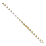 14k Complete 1.08 carat Diamond Heart Link 7 inch Bracelet BM4608