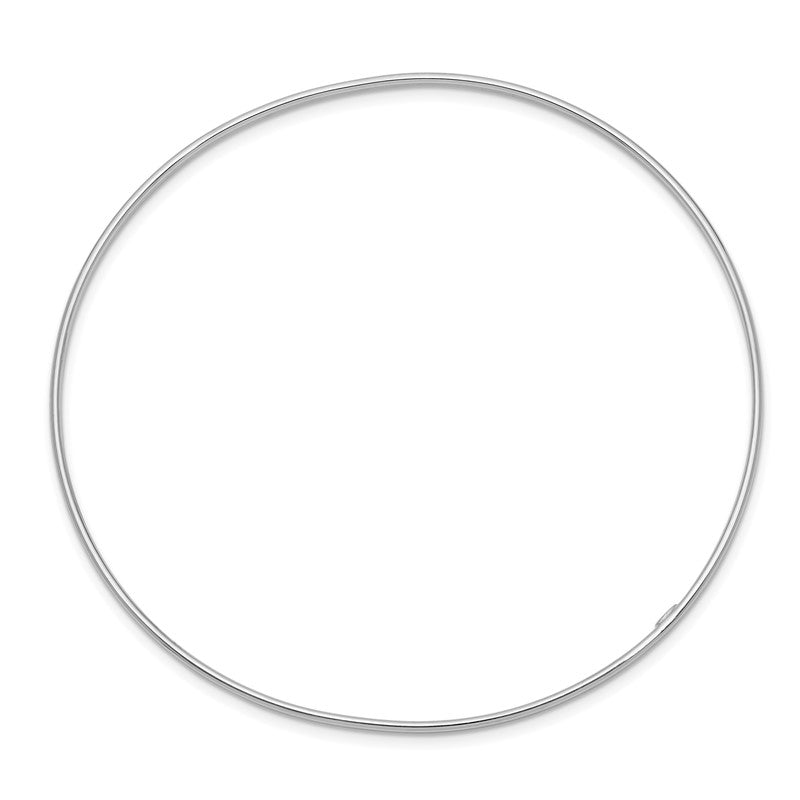 14k White Gold Polished 1.50mm Slip-on Round Bangle Bracelet DB631