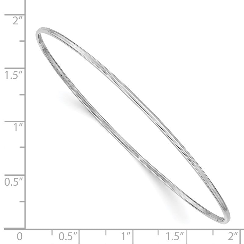 14k White Gold Polished 1.50mm Slip-on Round Bangle Bracelet DB631