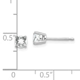 14k White Gold 4mm Round Cubic Zirconia Post Earrings XE71WCZ