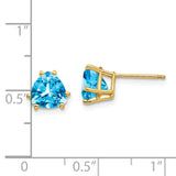 14k 7mm Trillion Blue Topaz Post Earrings XE95BT