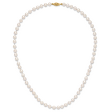 14k 5-6mm White Round Akoya Saltwater Cultured Pearl 16 inch Necklace PL50AA