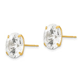 14k 11mm Round CZ Post Earrings XD34CZ
