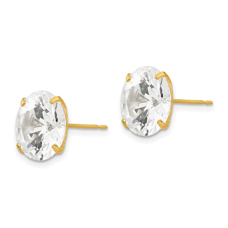 14k 11mm Round CZ Post Earrings XD34CZ