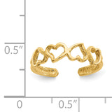 14K Open Hearts Toe Ring K3837