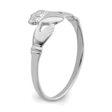 14k White Gold Ladies Claddagh Ring D3106