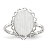 14k White Gold 9.0x11.5mm Open Back Signet Ring RS566