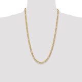 14K 26 inch 6.25mm Semi-Solid Figaro with Lobster Clasp Chain BC96
