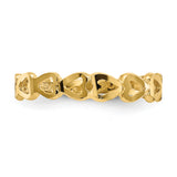 14k Polished Hearts Ring D112