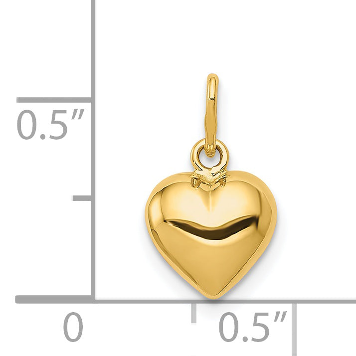 14K Polished 3-D Puffed Heart Charm YC1211