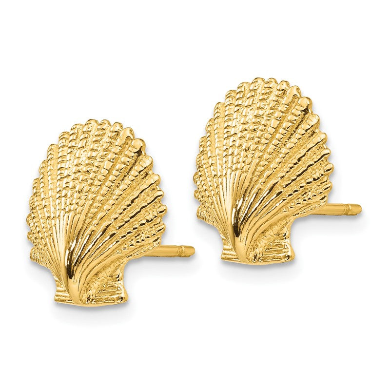 14K Scallop Shell Post Earrings K4454
